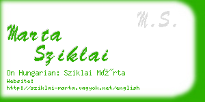 marta sziklai business card